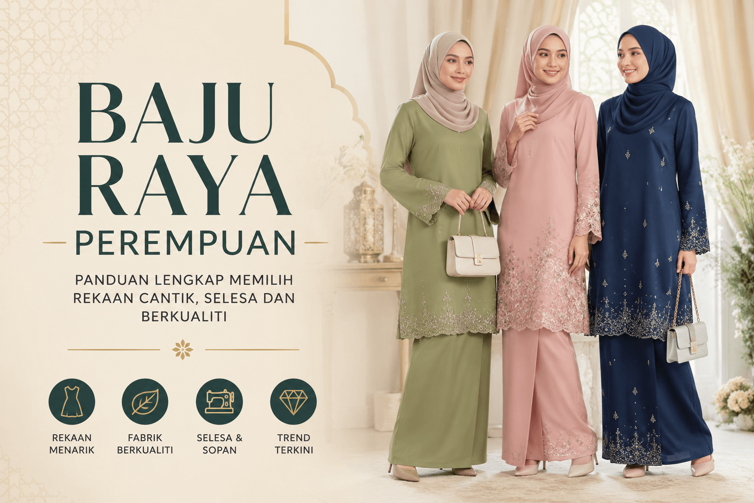 Baju Raya Perempuan: Pilih Rekaan Cantik, Selesa dan Berkualiti